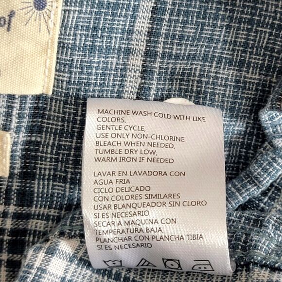 Weatherproof Vintage Shirt Mens XXL Blue Plaid Washable Linen Short Sleeve - Picture 10 of 10